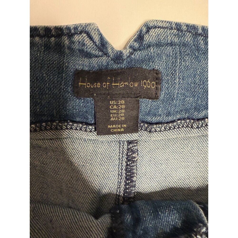 House of Harlow 1960 Womens 28 High Rise Wide Leg Jeans Blue Double Button Denim - Picture 4 of 6